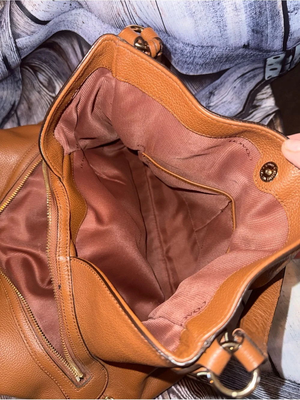 COACH Edie 31 Brown Leather Shoulder Tote
